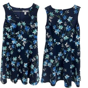 Cleo Textured Knit Dress in floral navy Size 14W